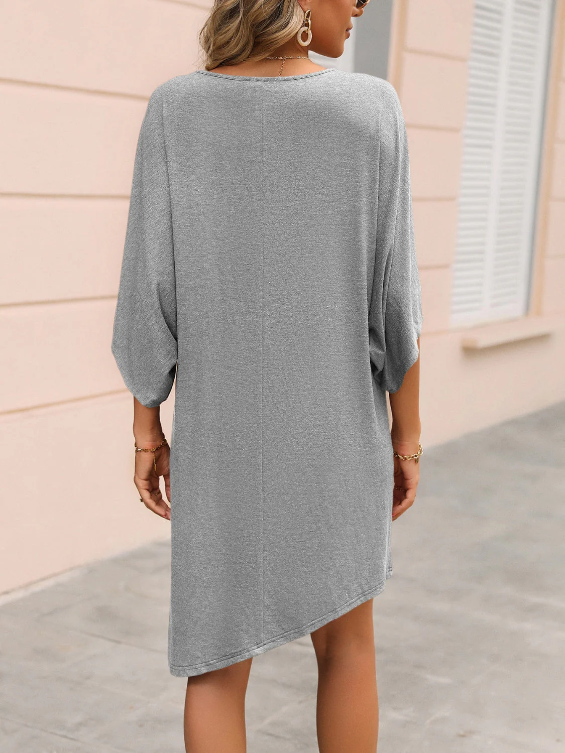 Ivy Lane Round Neck Three-Quarter Sleeve Tee Dress - Image 4