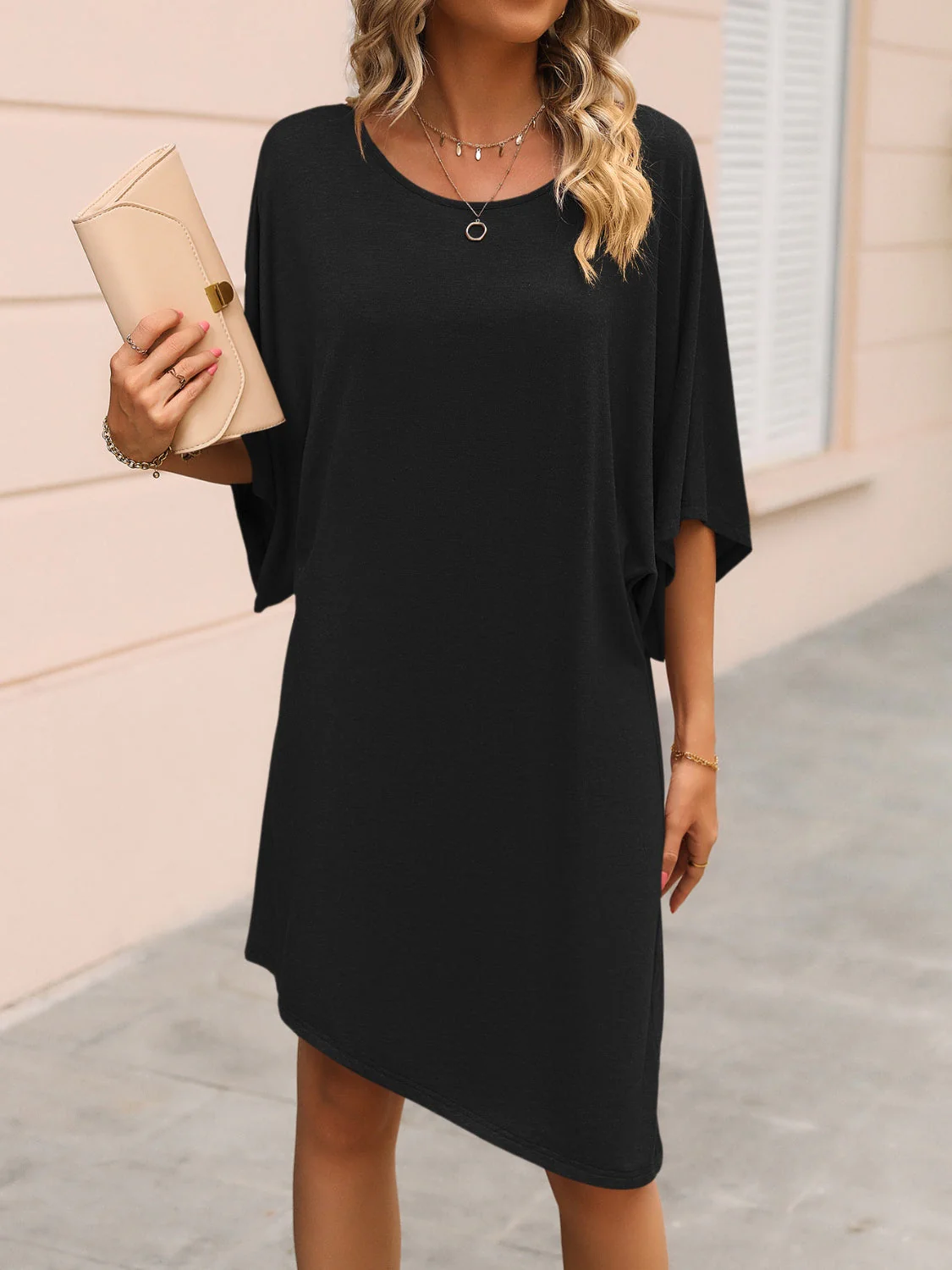 Ivy Lane Round Neck Three-Quarter Sleeve Tee Dress - Image 8