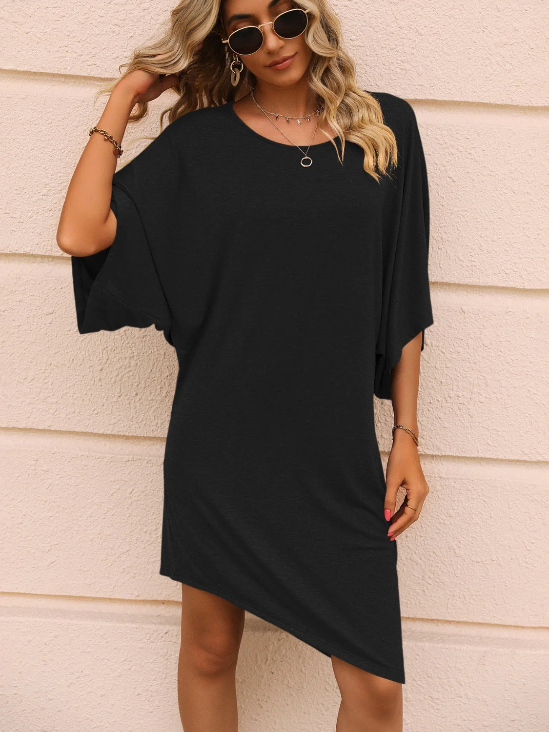 Ivy Lane Round Neck Three-Quarter Sleeve Tee Dress - Image 9