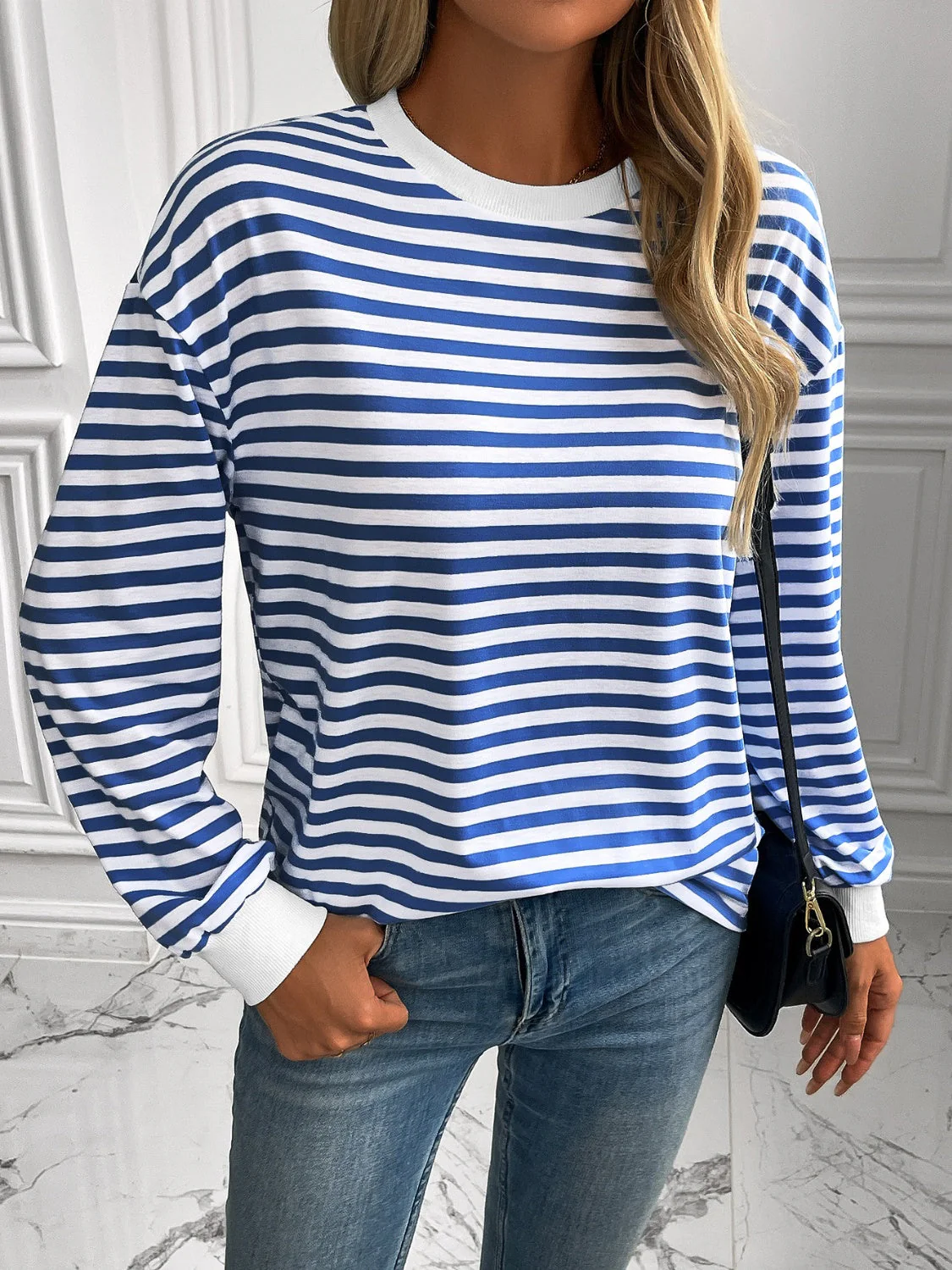 Ivy Lane Striped Round Neck Long Sleeve Sweatshirt - Image 16