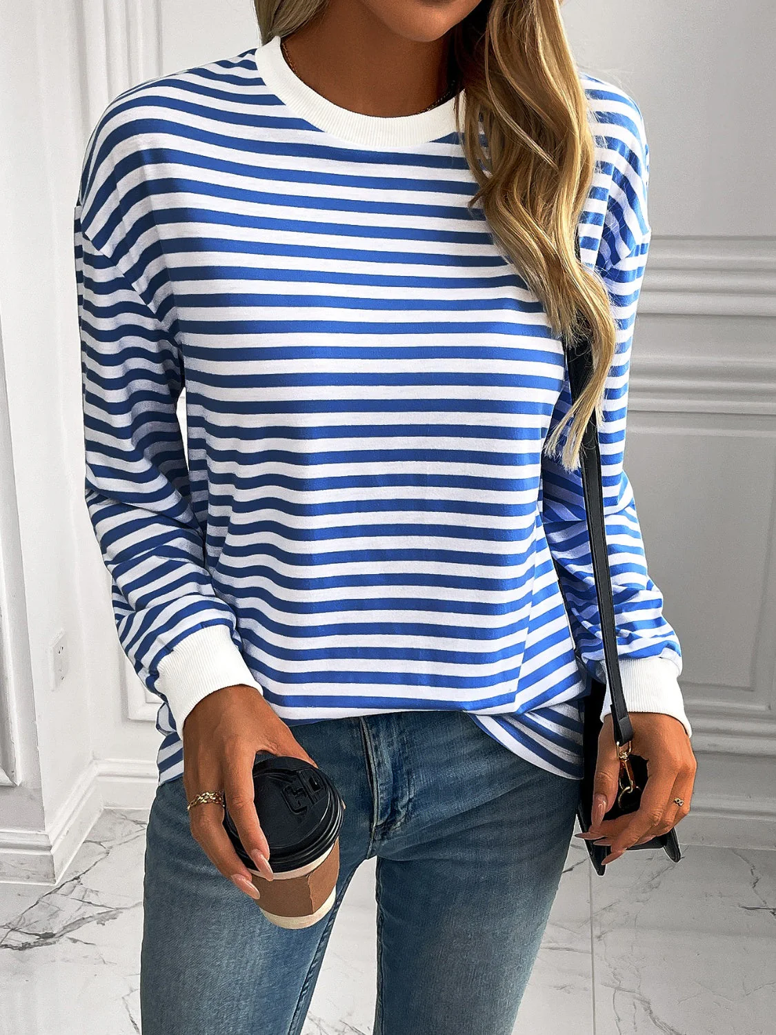 Ivy Lane Striped Round Neck Long Sleeve Sweatshirt - Image 19