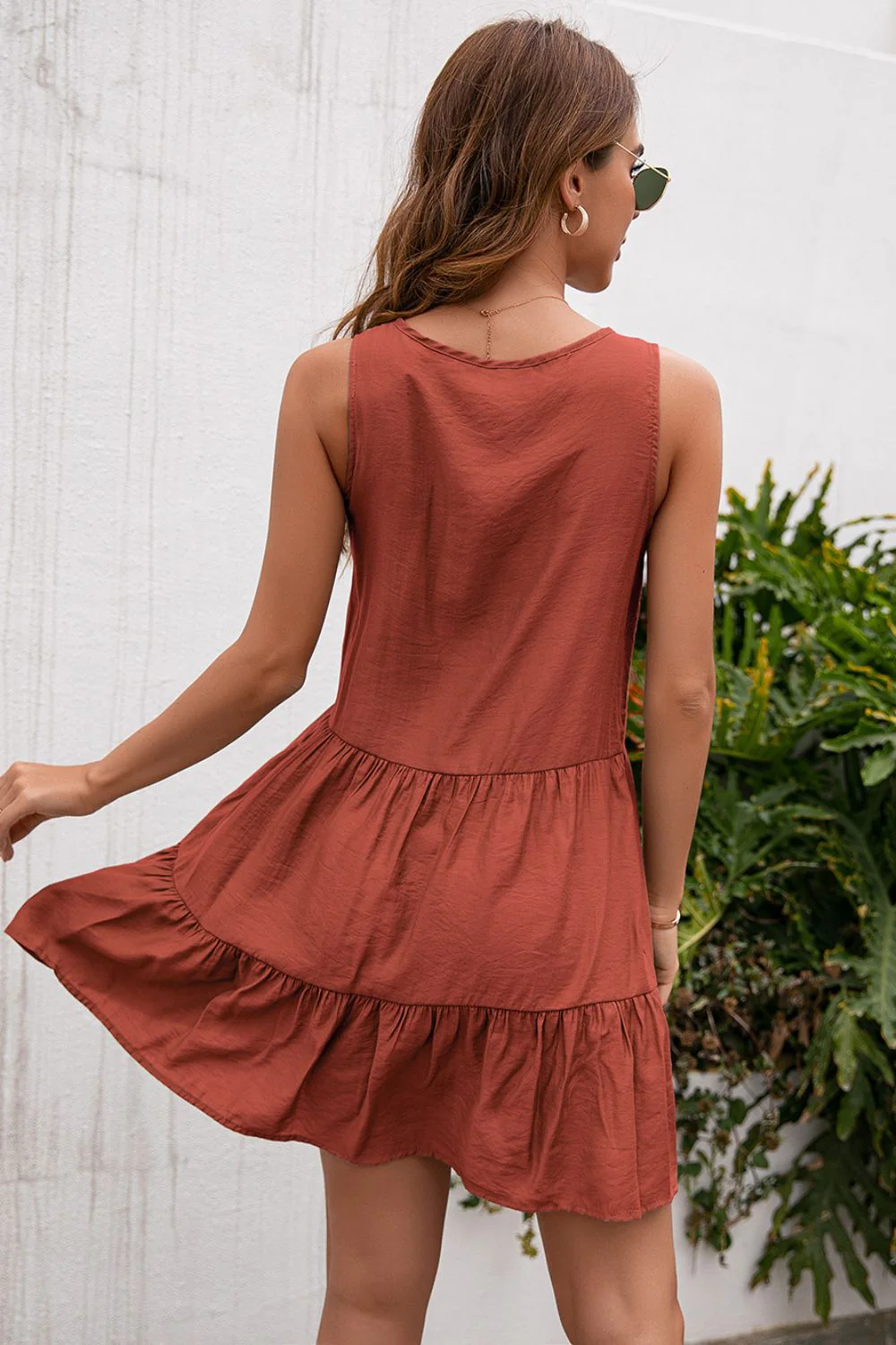 Ivy Lane Tassel Tie Lace Trim Sleeveless Dress - Image 2