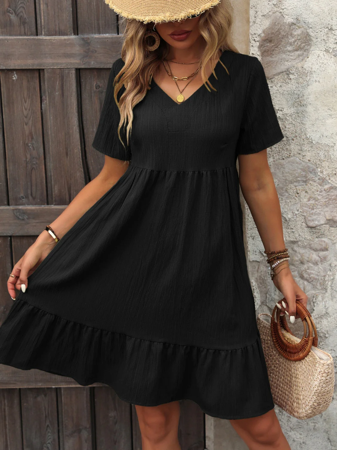 Ivy Lane V-Neck Short Sleeve Mini Dress - Image 5