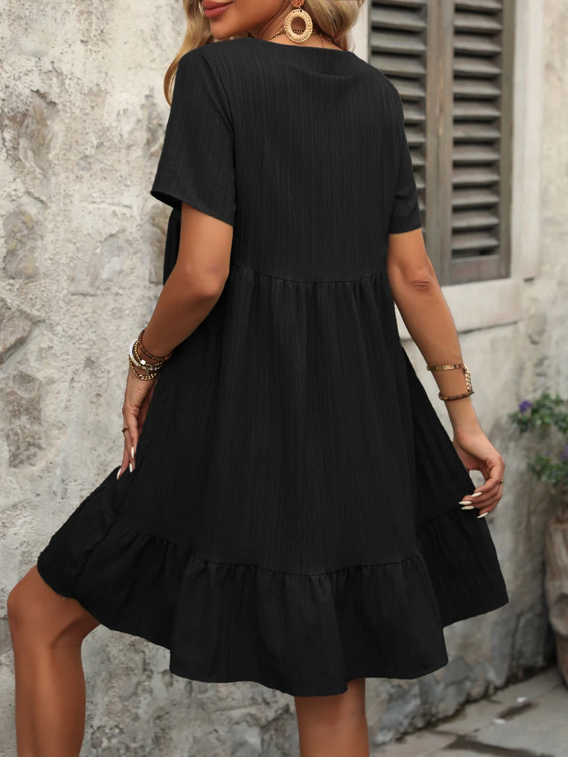 Ivy Lane V-Neck Short Sleeve Mini Dress - Image 7