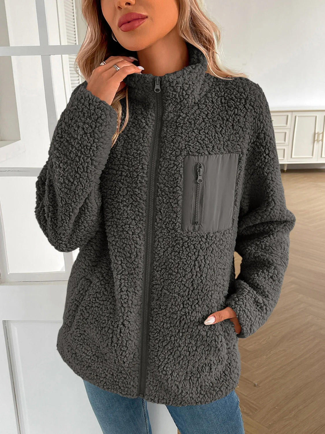 Ivy Lane Zip Up Long Sleeve Fuzzy Jacket - Image 16