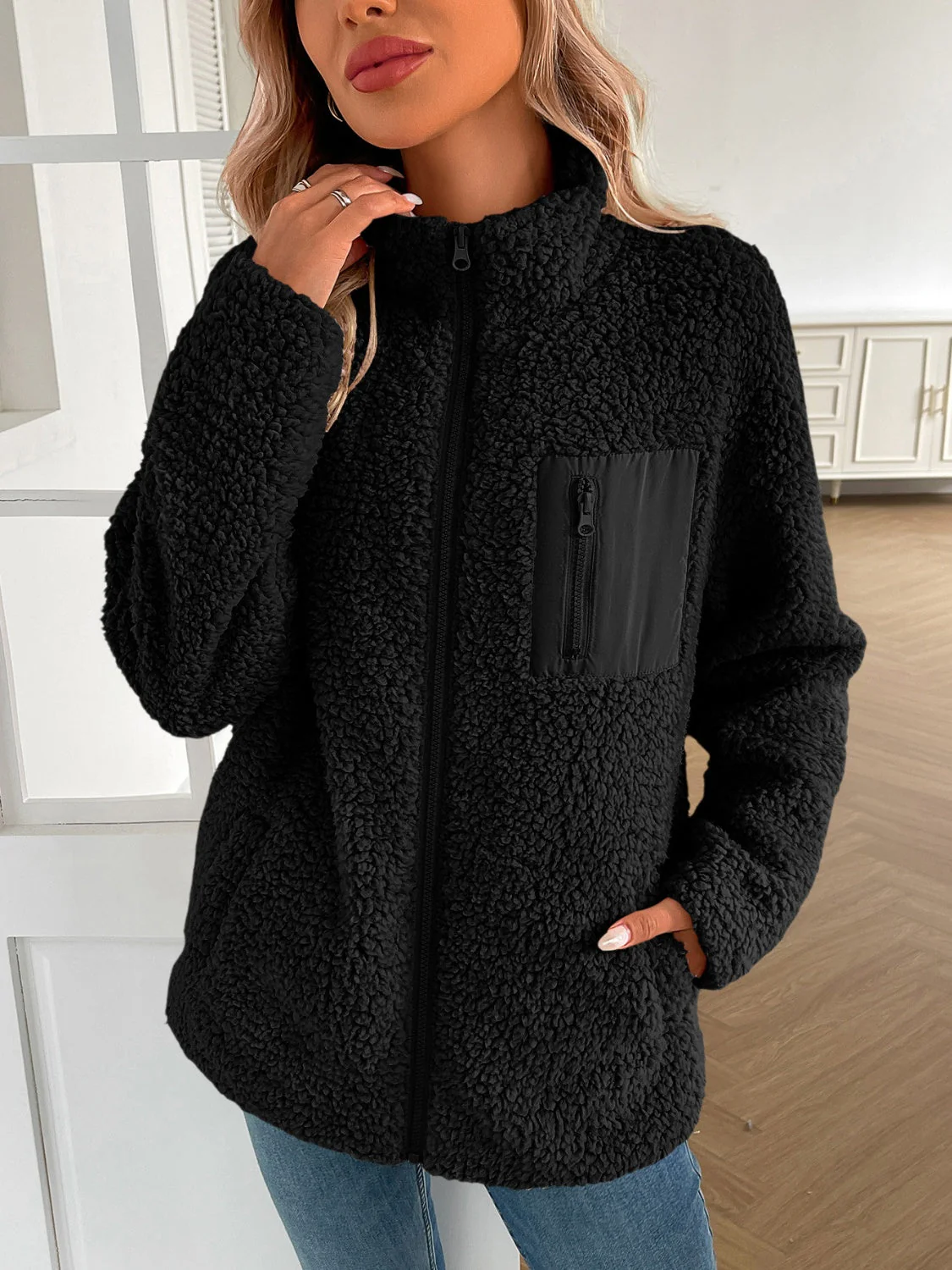 Ivy Lane Zip Up Long Sleeve Fuzzy Jacket - Image 19