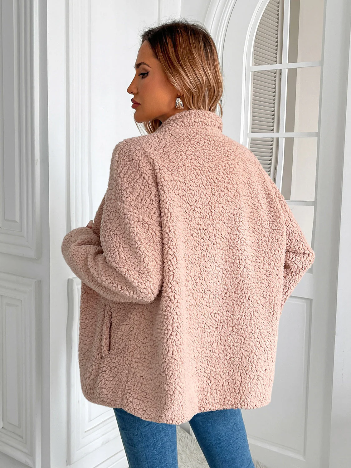 Ivy Lane Zip Up Long Sleeve Fuzzy Jacket - Image 4