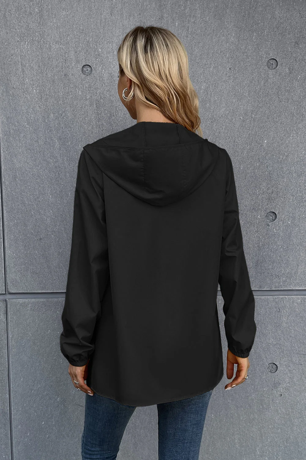 Ivy Lane Zip Up Long Sleeve Hooded Watertight Jacket - Image 10