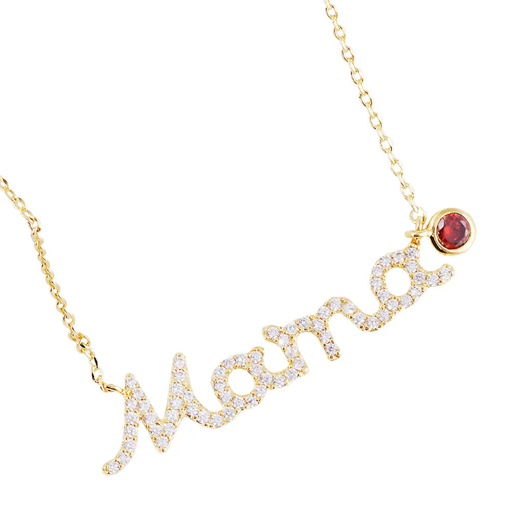 January Birthstone MAMA Message Pendant Necklace by Madeline Love - Image 2