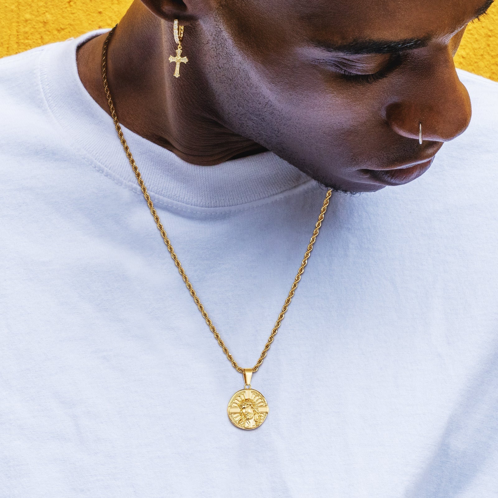 Jesus on Cross Coin Pendant Necklace by Bling Proud | Urban Jewelry Online Store - Image 2
