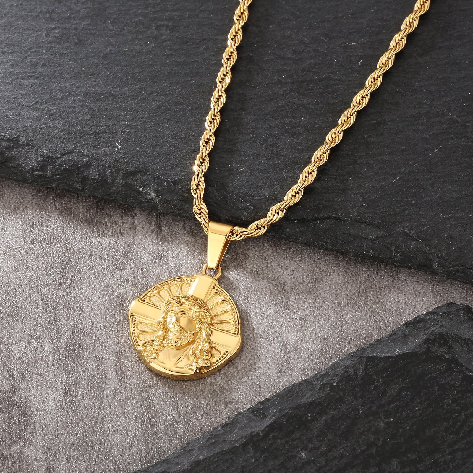 Jesus on Cross Coin Pendant Necklace by Bling Proud | Urban Jewelry Online Store - Image 3