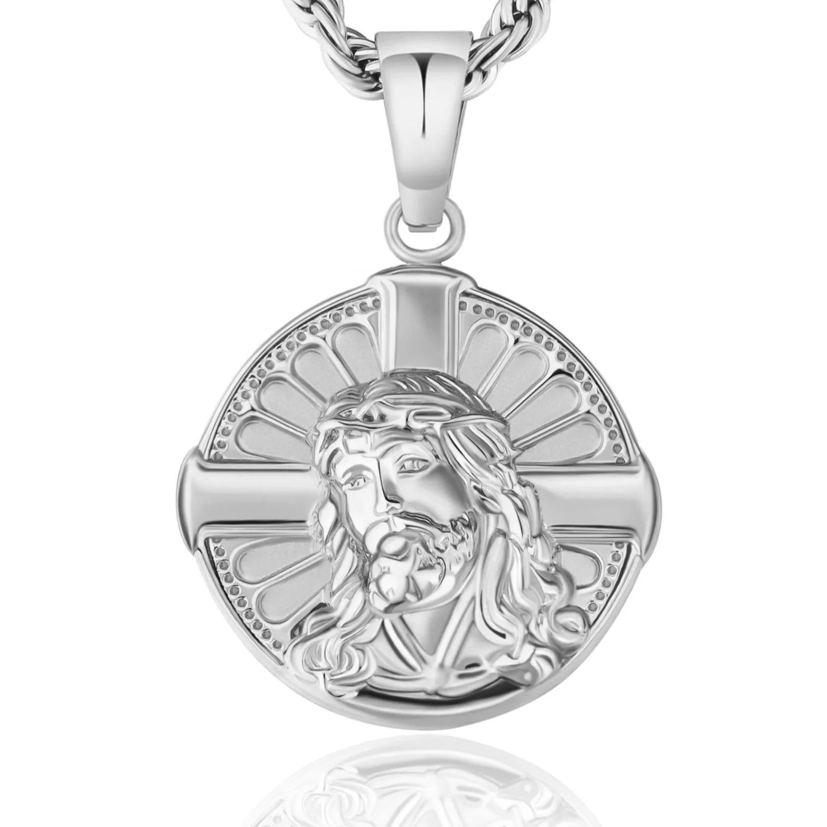 Jesus on Cross Coin Pendant Necklace by Bling Proud | Urban Jewelry Online Store - Image 4