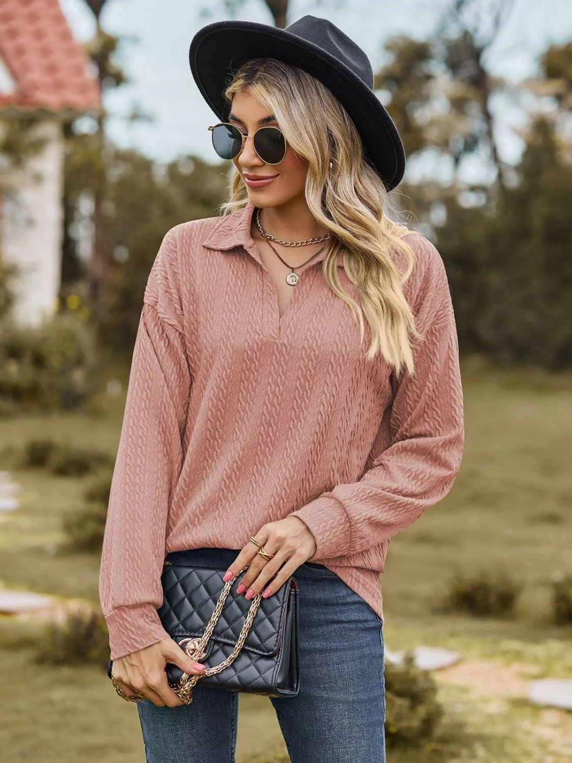 Johnny Collar Long Sleeve Top - Image 19