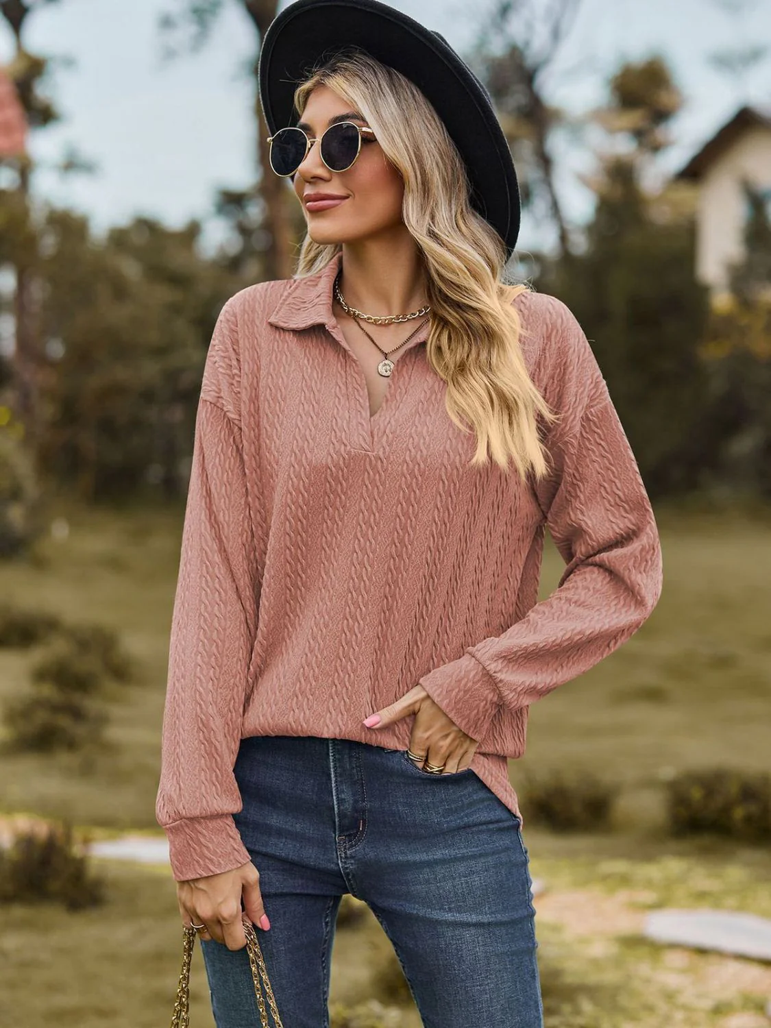 Johnny Collar Long Sleeve Top - Image 21
