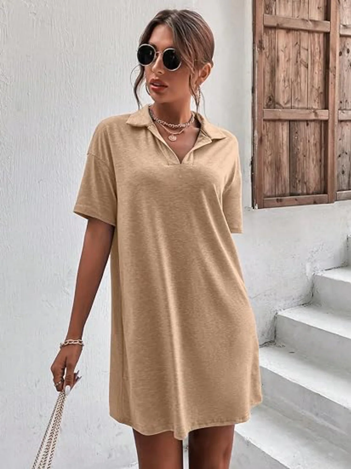 Johnny Collar Short Sleeve Polo Dress - Image 10
