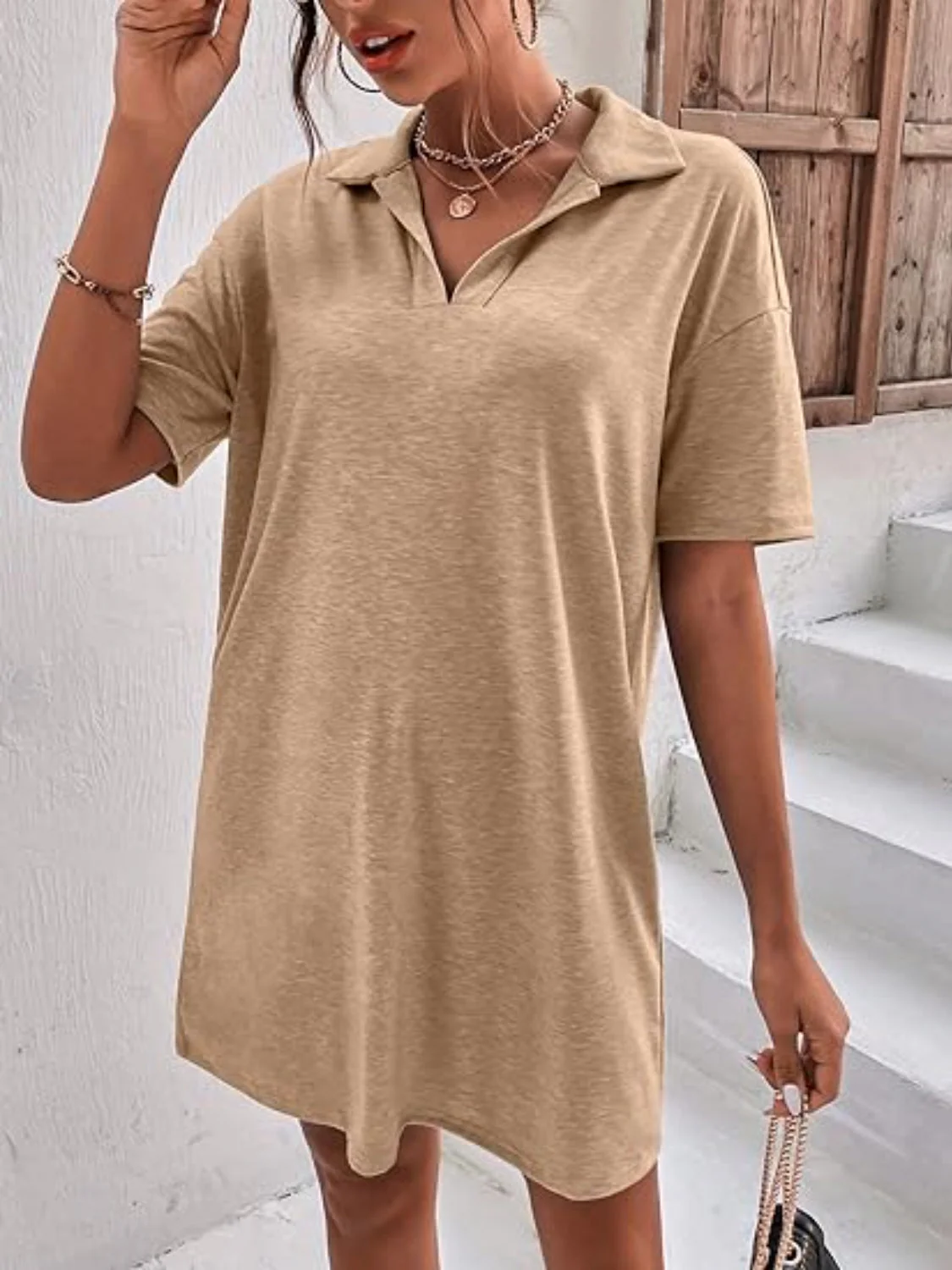 Johnny Collar Short Sleeve Polo Dress - Image 12
