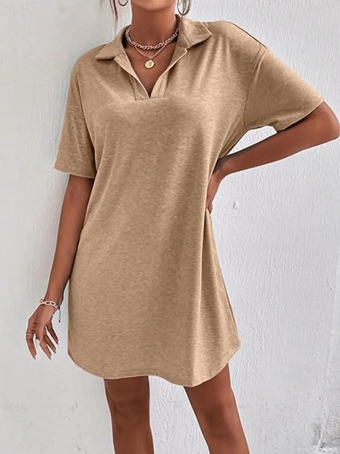 Johnny Collar Short Sleeve Polo Dress - Image 13