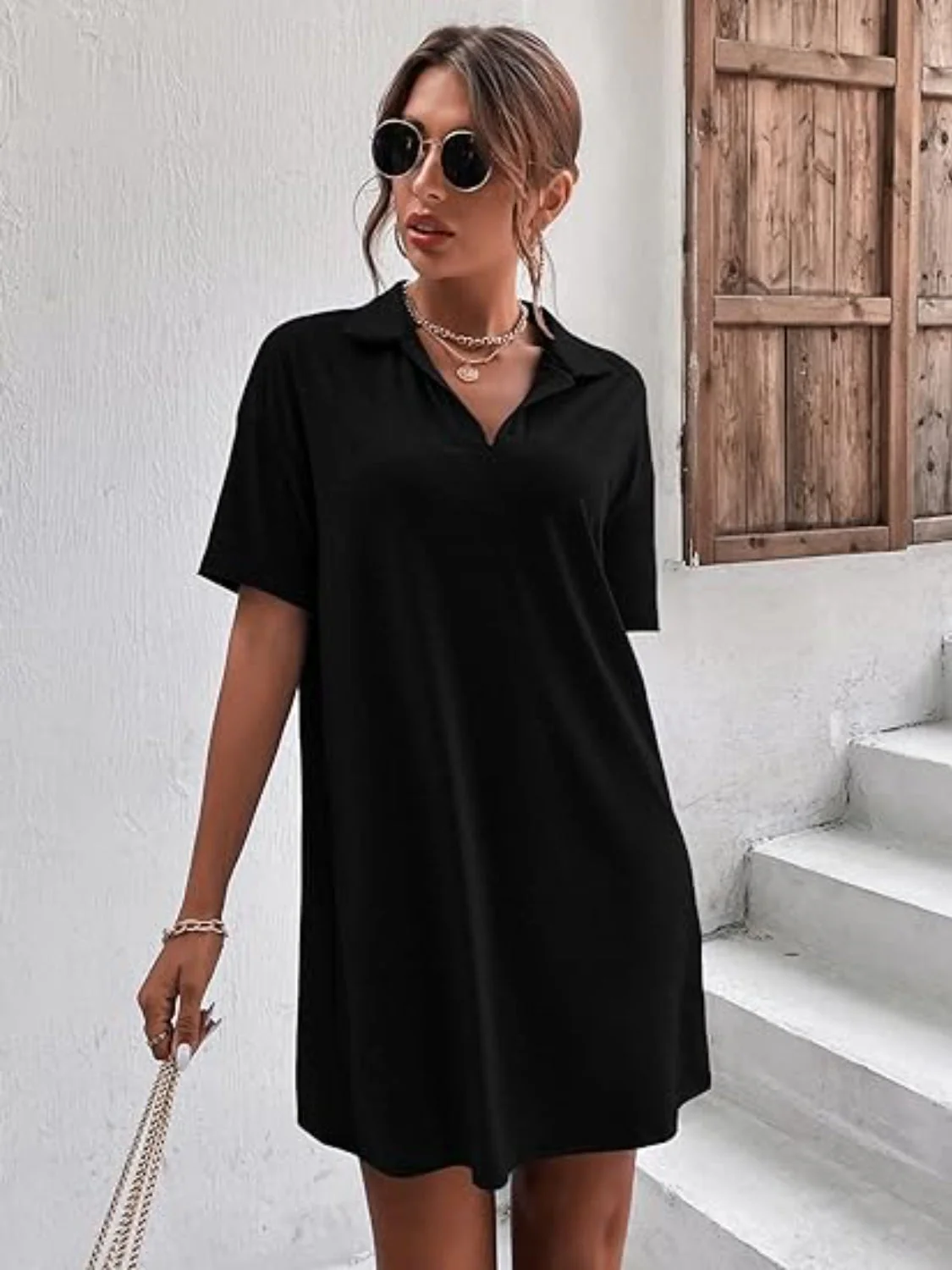 Johnny Collar Short Sleeve Polo Dress - Image 14