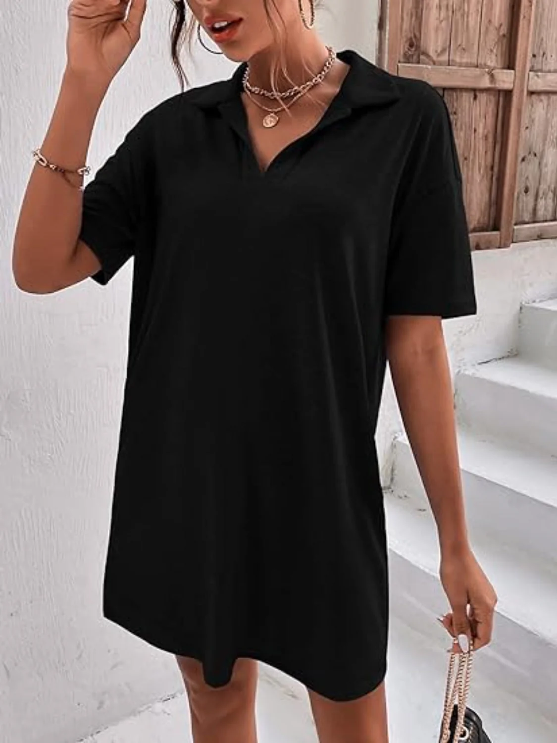 Johnny Collar Short Sleeve Polo Dress - Image 15