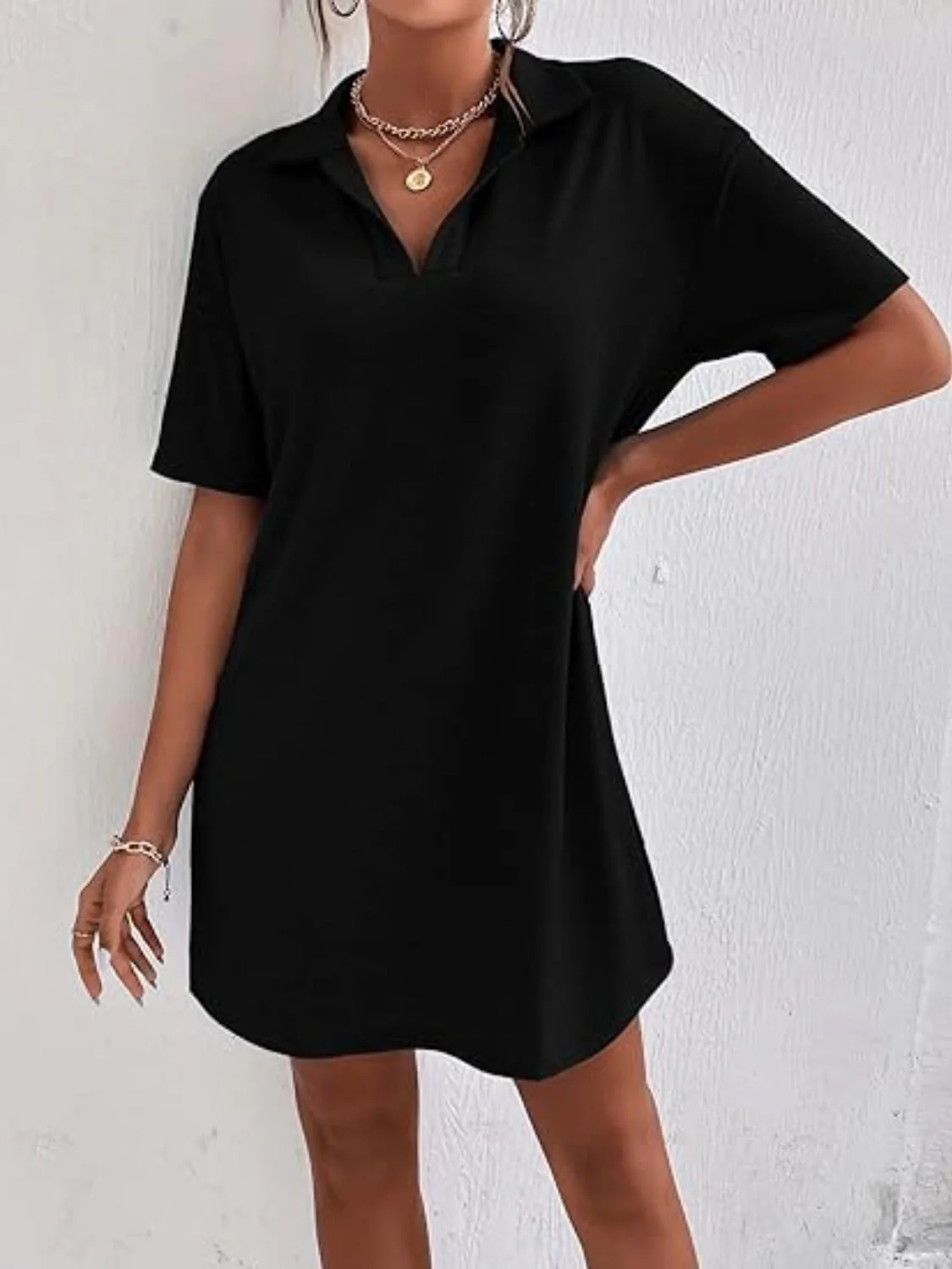 Johnny Collar Short Sleeve Polo Dress - Image 17