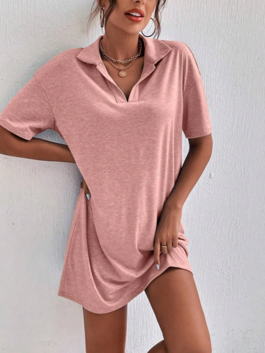 Johnny Collar Short Sleeve Polo Dress - Image 2