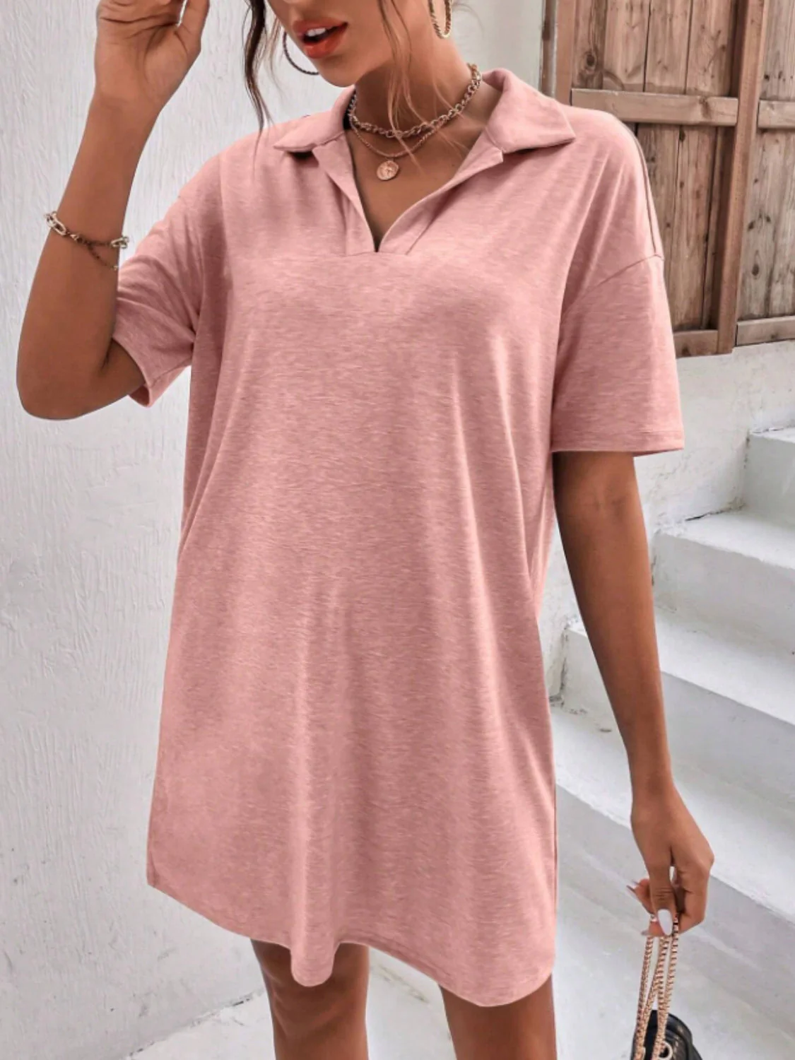 Johnny Collar Short Sleeve Polo Dress - Image 4