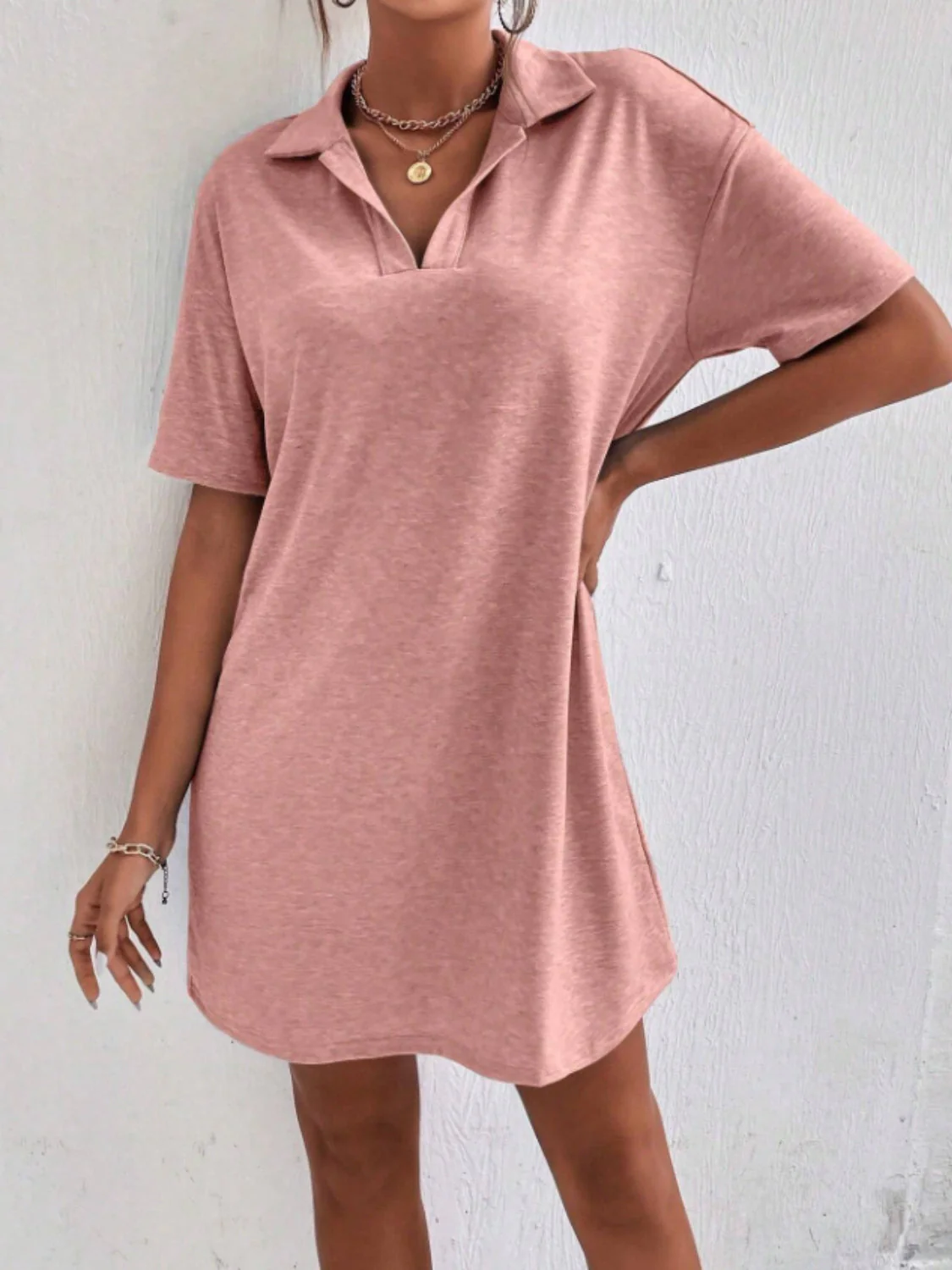 Johnny Collar Short Sleeve Polo Dress - Image 5