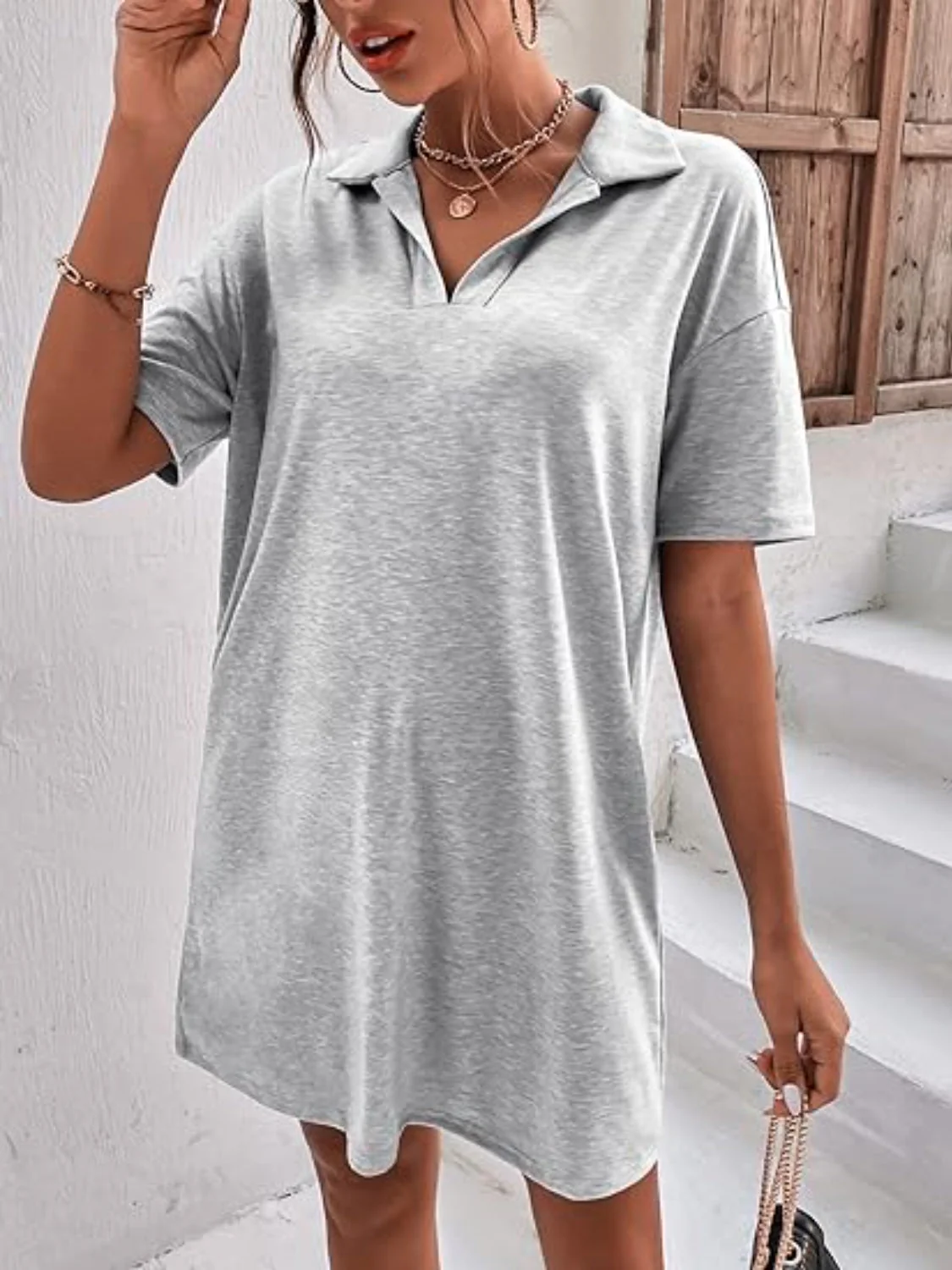 Johnny Collar Short Sleeve Polo Dress - Image 9