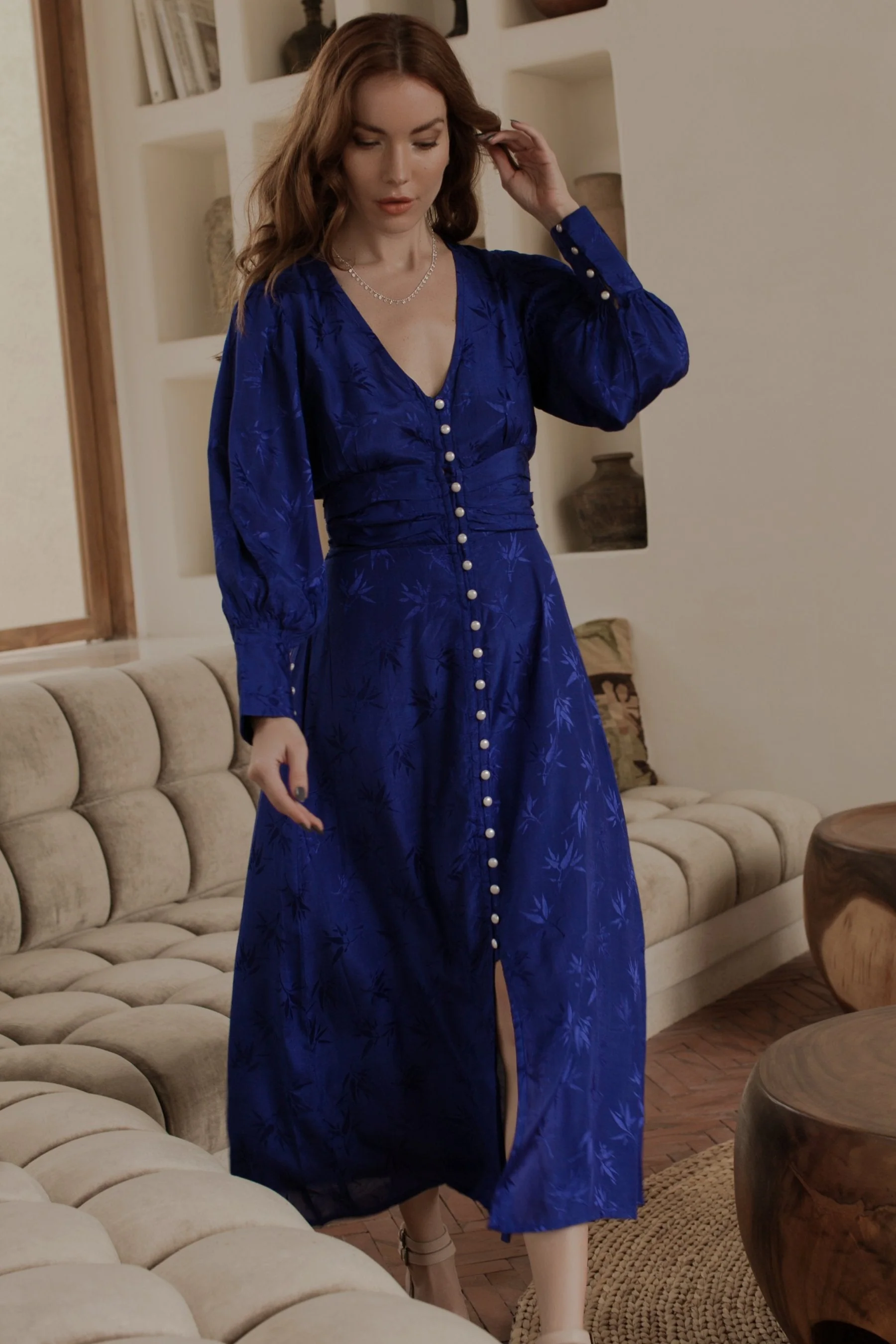 Juliette Pearl Buttons Midi Dress by ELF - Image 2