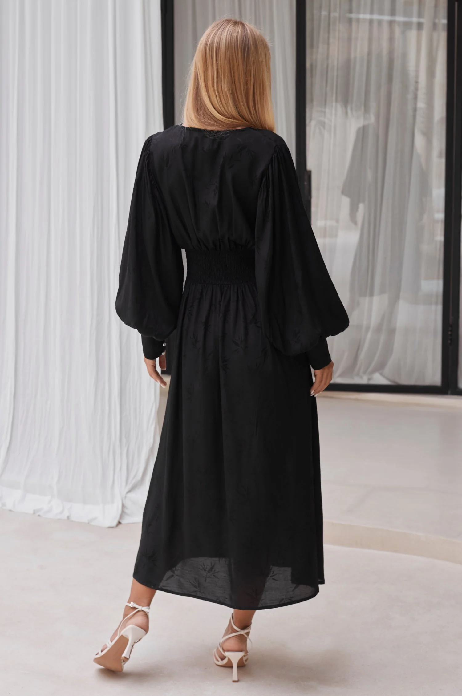 Juliette Pearl Buttons Midi Dress by ELF - Image 26