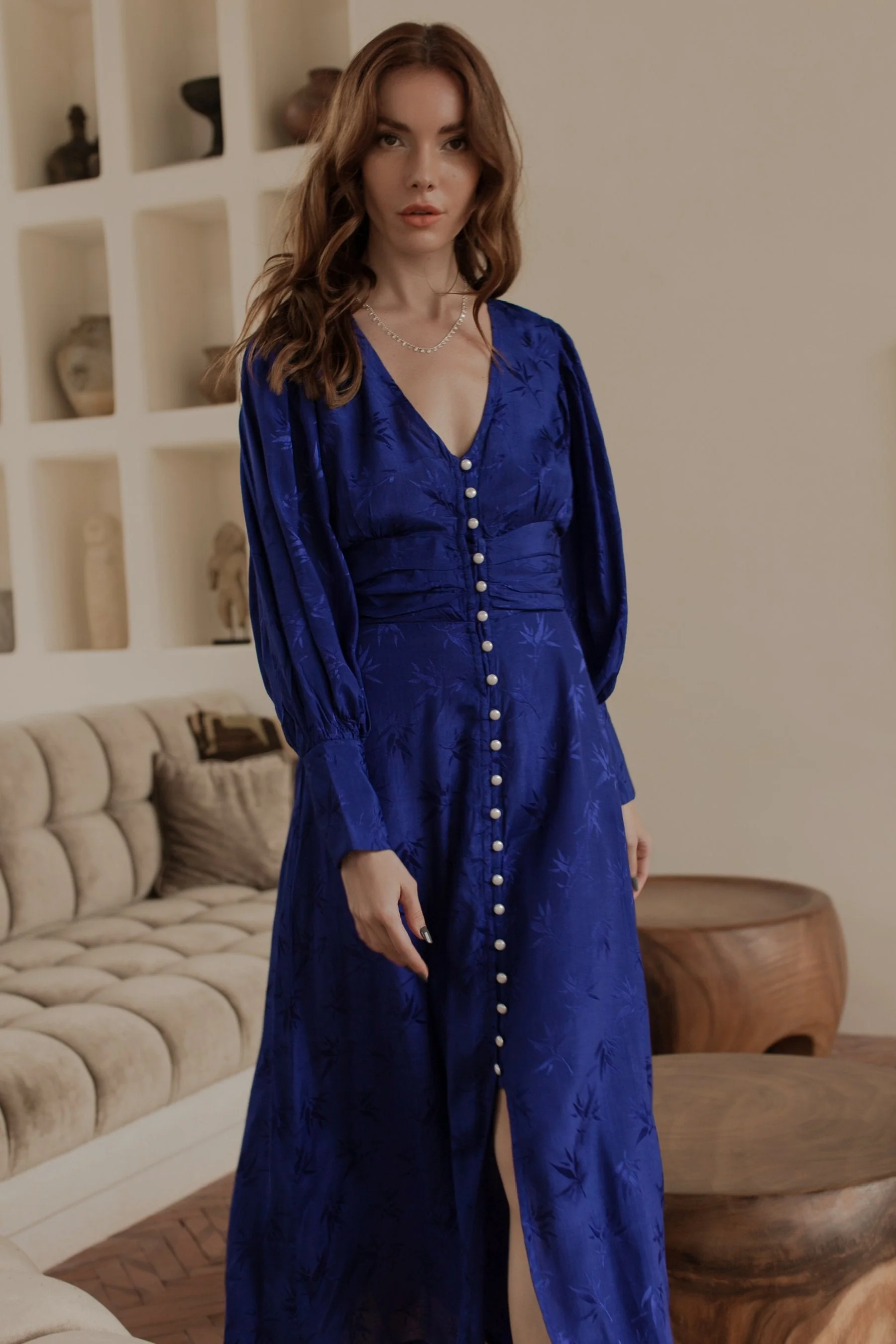 Juliette Pearl Buttons Midi Dress by ELF - Image 3