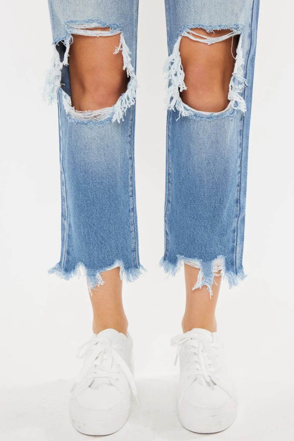 Kancan High Waist Chewed Up Straight Mom Jeans - Image 13