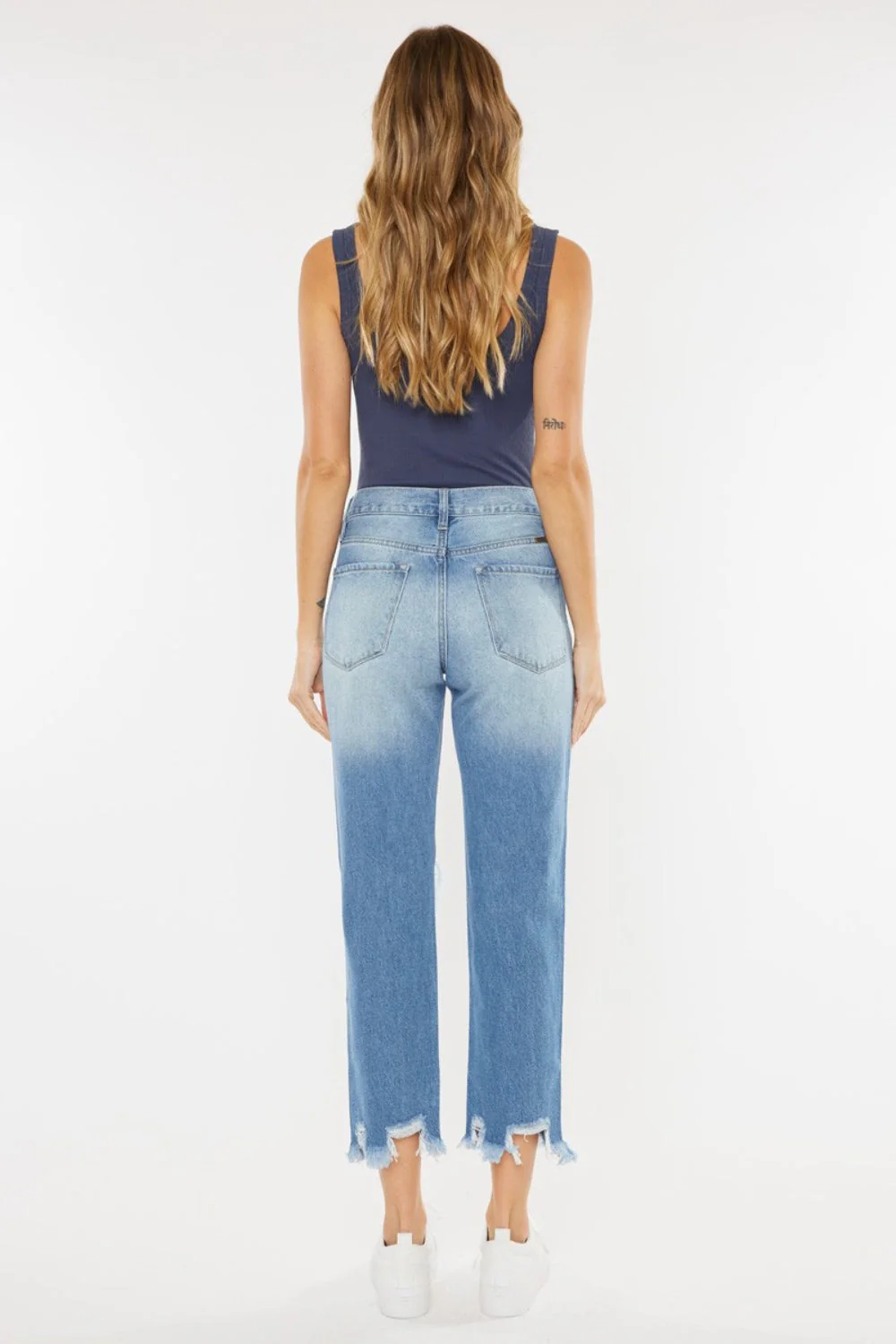 Kancan High Waist Chewed Up Straight Mom Jeans - Image 3