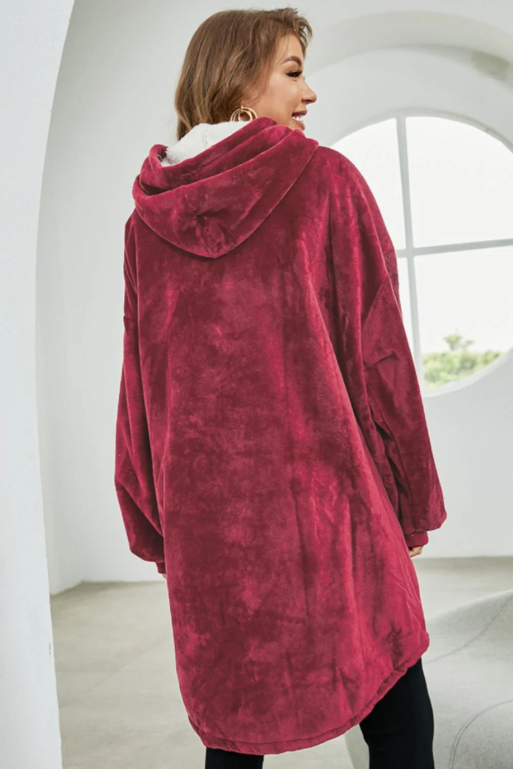 Kangaroo Pocket Dropped Shoulder Hoodie - Image 2