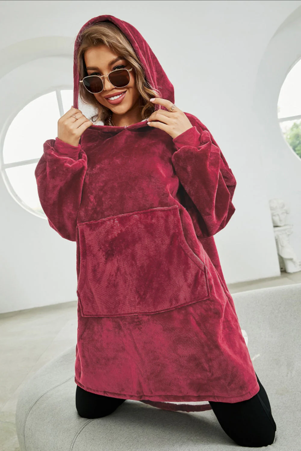 Kangaroo Pocket Dropped Shoulder Hoodie - Image 3