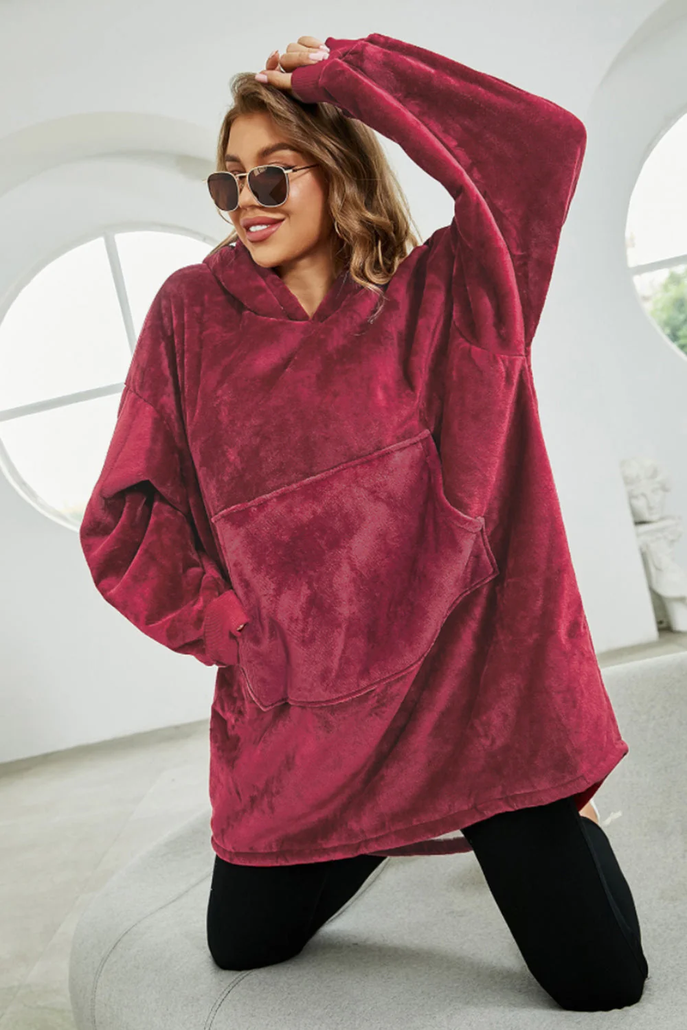Kangaroo Pocket Dropped Shoulder Hoodie - Image 4