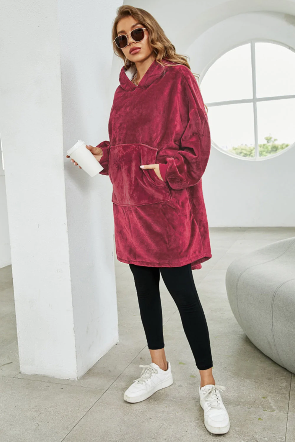 Kangaroo Pocket Dropped Shoulder Hoodie - Image 5