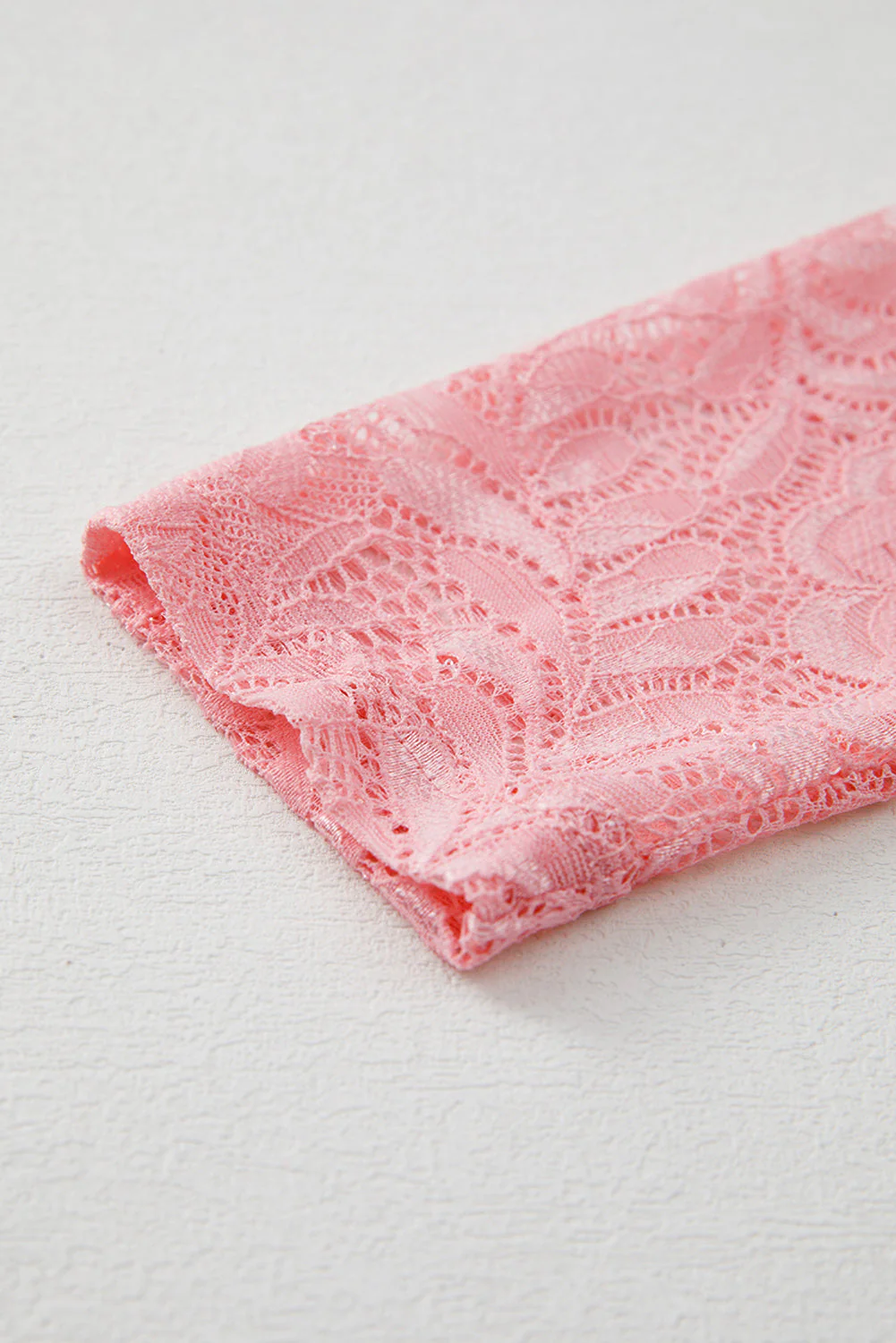 Lace Flower Round Neck Long Sleeve Top - Image 7