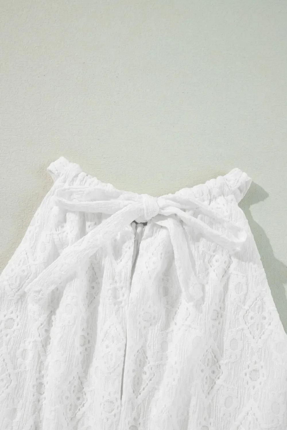 Lace Sleeveless Tied Waist Mini Dress - Image 12
