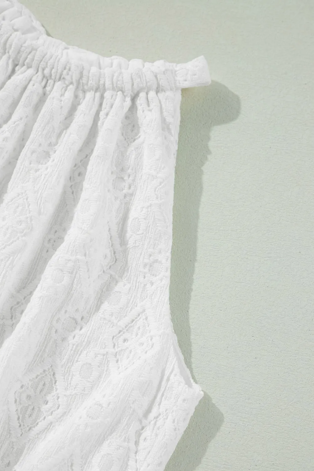 Lace Sleeveless Tied Waist Mini Dress - Image 13
