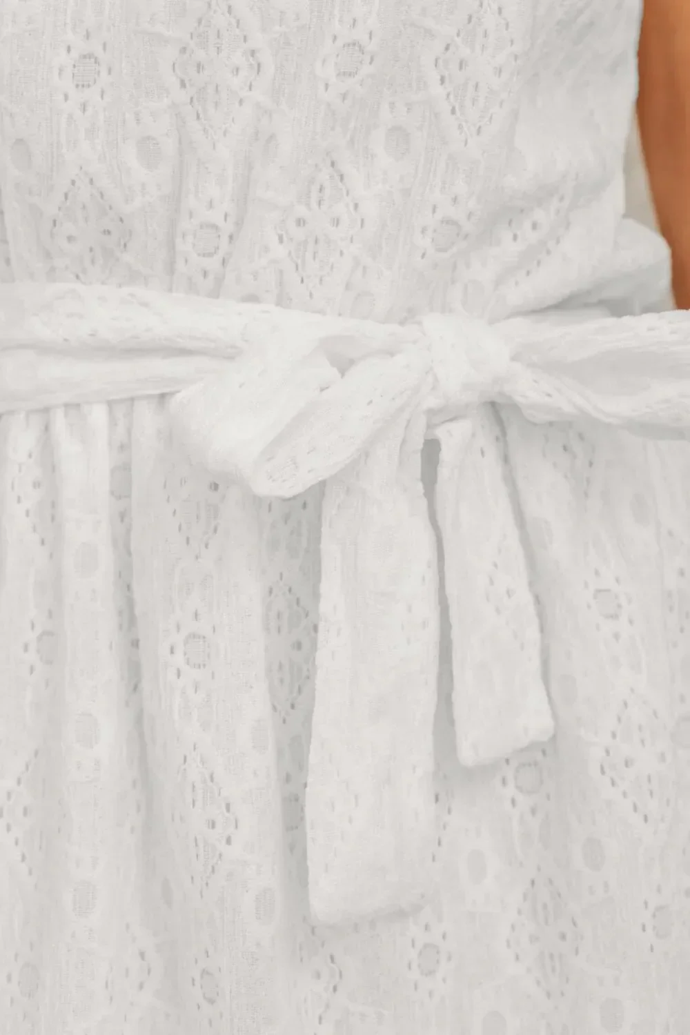 Lace Sleeveless Tied Waist Mini Dress - Image 8