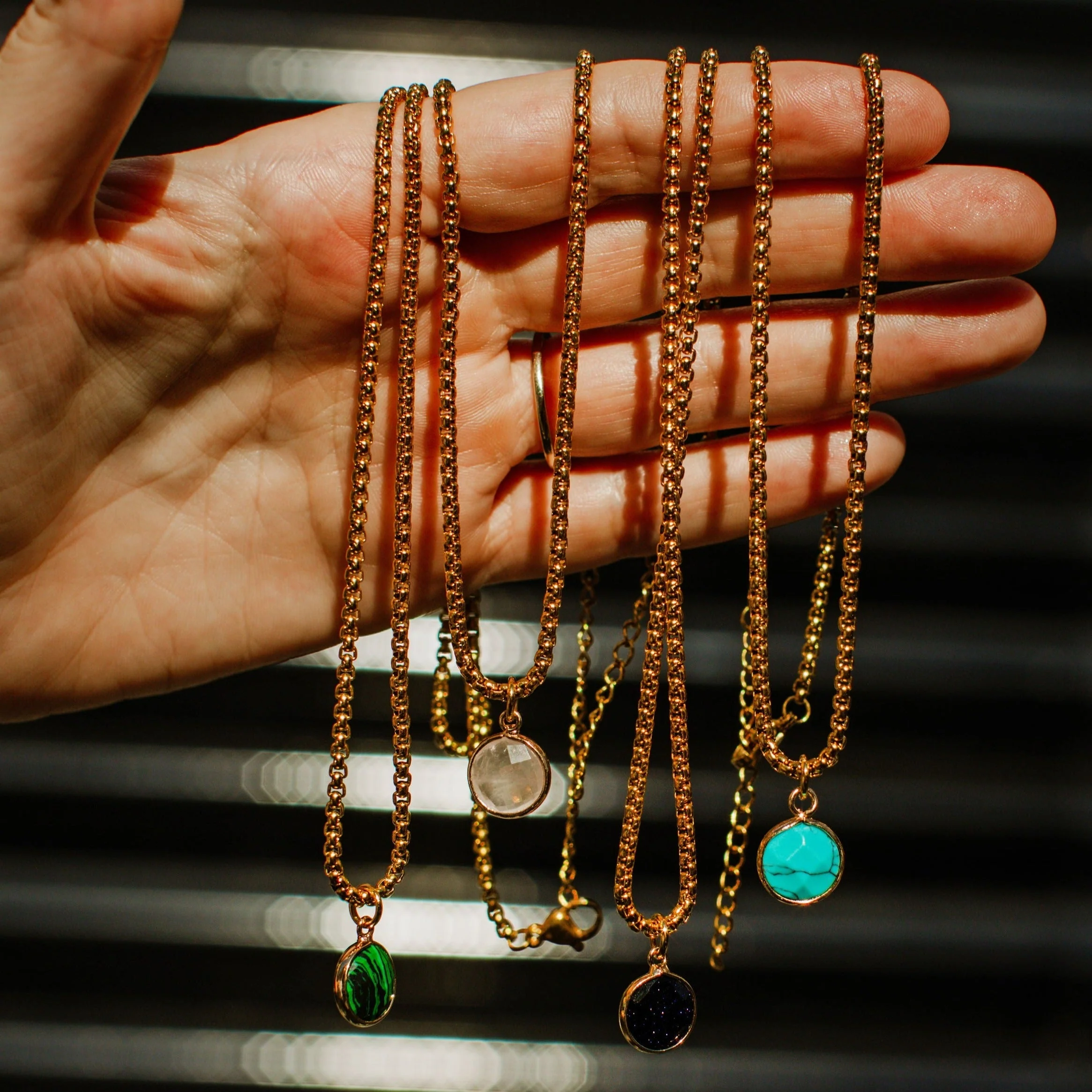 Lapis Stone Pendant Classic Gold Necklace by ETHICGOODS - Image 5