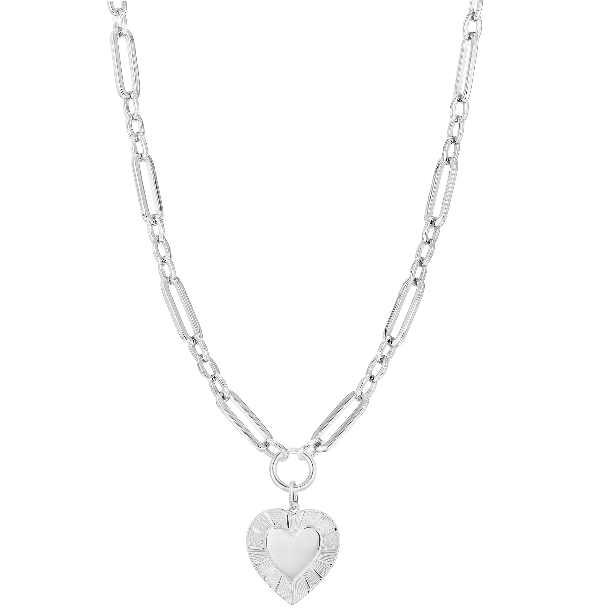 Large Multi Link Chain & Heart Pendant Necklace by eklexic jewelry - Image 5