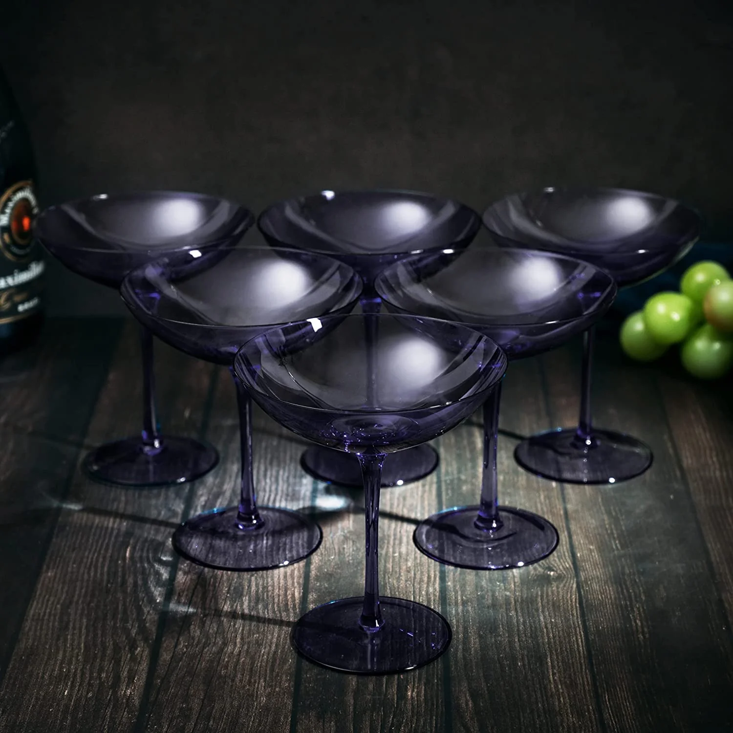 Lavender Champagne Coupes 12oz Set of 6 by The Wine Savant - Colored Champagne Glasses, Prosecco, Mimosa Glasses Set, Cocktail Glass Set, Bar Glassware Bachelorette Anniversary Gifts by The Wine Savant - Image 2