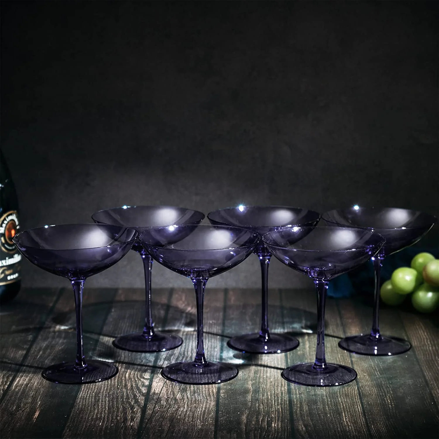 Lavender Champagne Coupes 12oz Set of 6 by The Wine Savant - Colored Champagne Glasses, Prosecco, Mimosa Glasses Set, Cocktail Glass Set, Bar Glassware Bachelorette Anniversary Gifts by The Wine Savant - Image 3