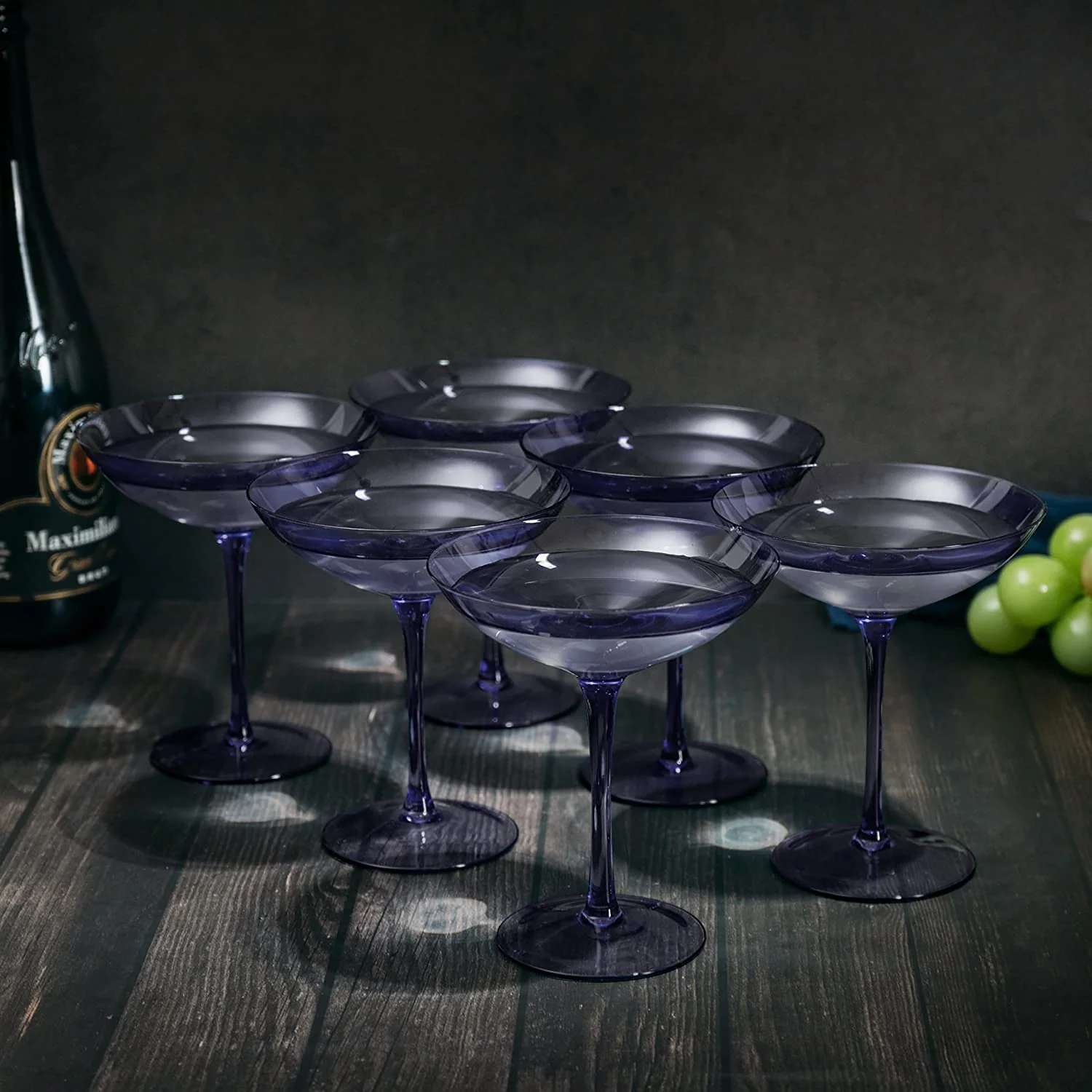 Lavender Champagne Coupes 12oz Set of 6 by The Wine Savant - Colored Champagne Glasses, Prosecco, Mimosa Glasses Set, Cocktail Glass Set, Bar Glassware Bachelorette Anniversary Gifts by The Wine Savant - Image 4
