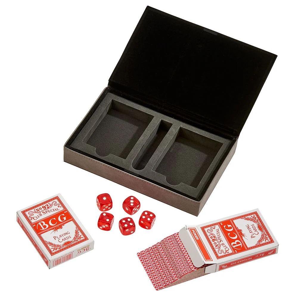 Leatherette 2 Card Deck Set, Grey 5" X 7.75" by Creative Gifts - Image 3