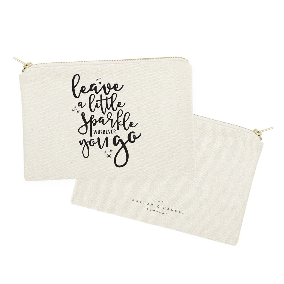 Leave a Little Sparkle Wherever You Go Cotton Canvas Cosmetic Bag by The Cotton & Canvas Co. - Image 2