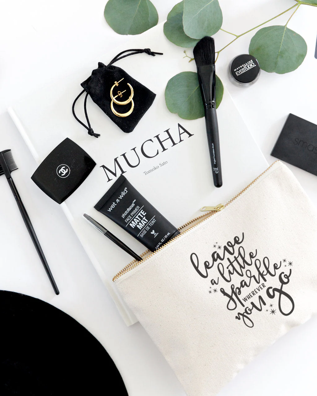 Leave a Little Sparkle Wherever You Go Cotton Canvas Cosmetic Bag by The Cotton & Canvas Co. - Image 4