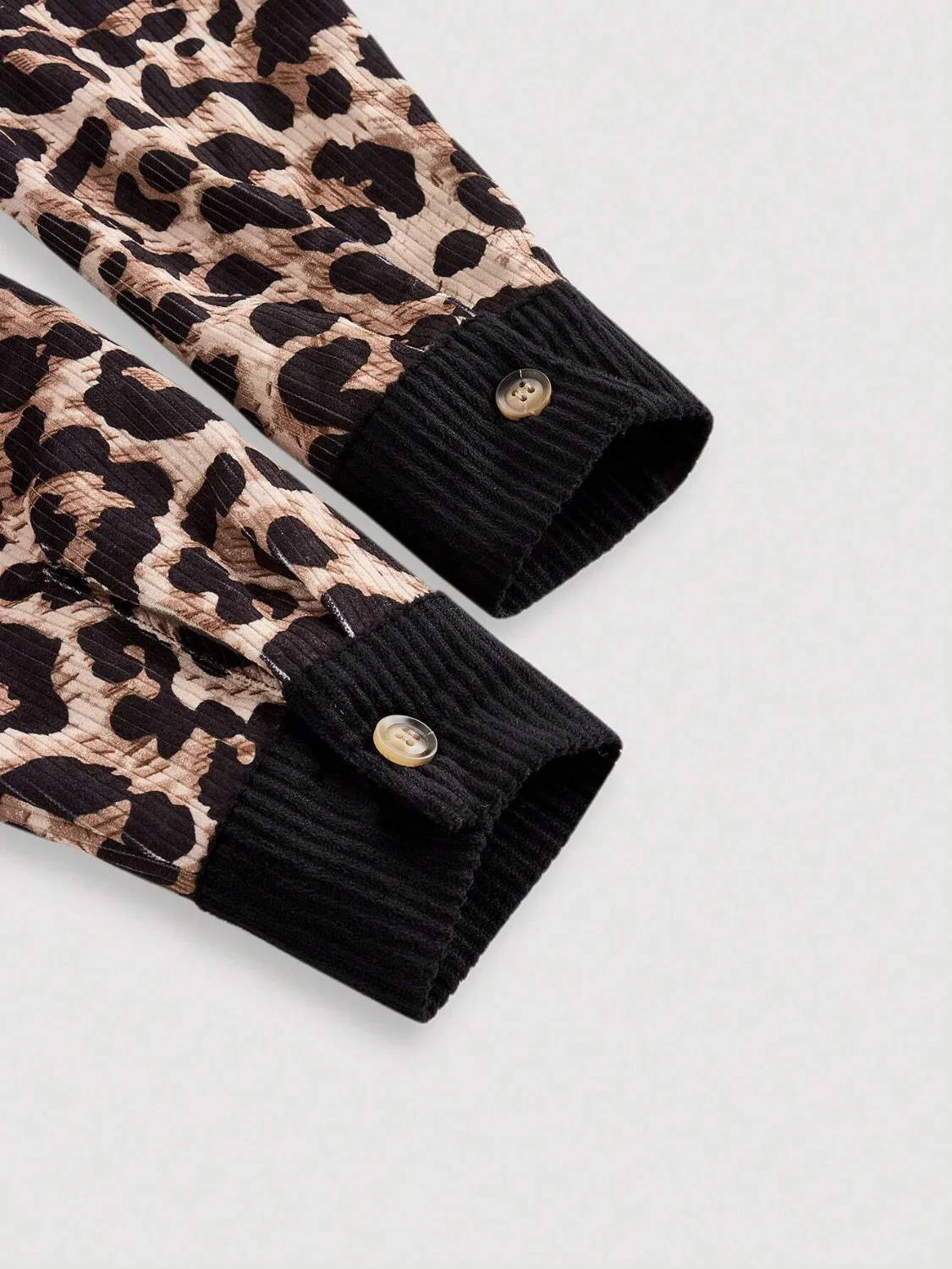 Leopard Collared Neck Button Up Shacket - Image 8